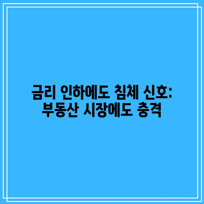 금리 인하에도 침체 신호: 부동산 시장에도 충격