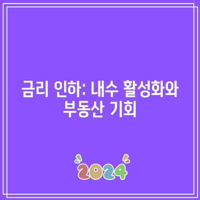 금리 인하: 내수 활성화와 부동산 기회