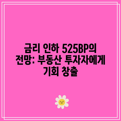 금리 인하 525BP의 전망: 부동산 투자자에게 기회 창출