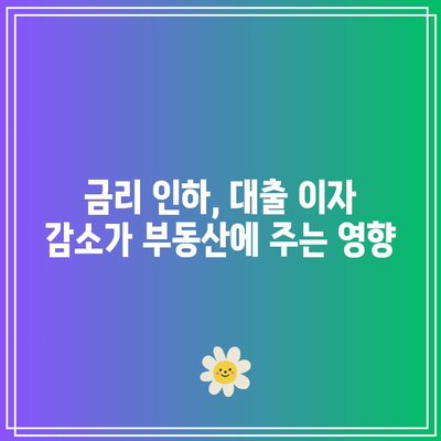 금리 인하, 대출 이자 감소가 부동산에 주는 영향