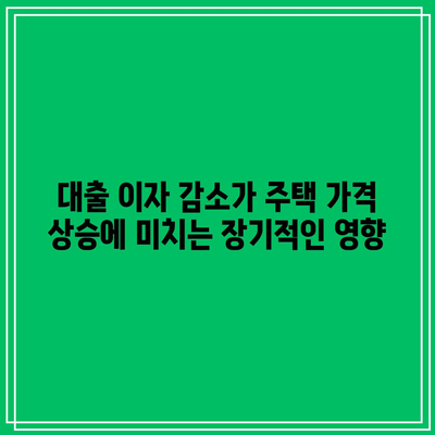 대출 이자 감소의 영향: 금리 인하가 부동산에 미치는 영향