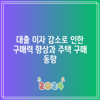 대출 이자 감소의 영향: 금리 인하가 부동산에 미치는 영향