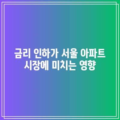 금리 인하 기대감에 서울권 아파트 투자 활성화