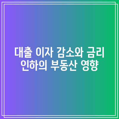 대출 이자 감소와 금리 인하의 부동산 영향