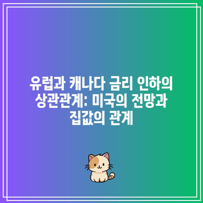 유럽과 캐나다 금리 인하의 상관관계: 미국의 전망과 집값의 관계