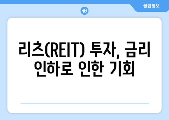 금리 인하로 리츠(REIT) 투자 고려하기