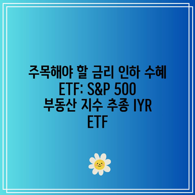 주목해야 할 금리 인하 수혜 ETF: S&P 500 부동산 지수 추종 IYR ETF