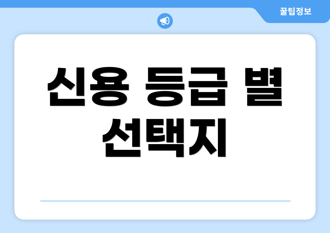 신용 등급 별 선택지