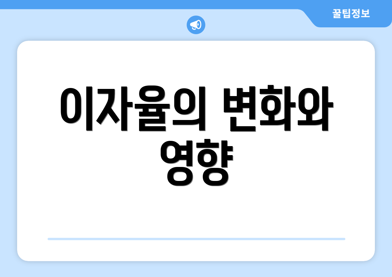 이자율의 변화와 영향