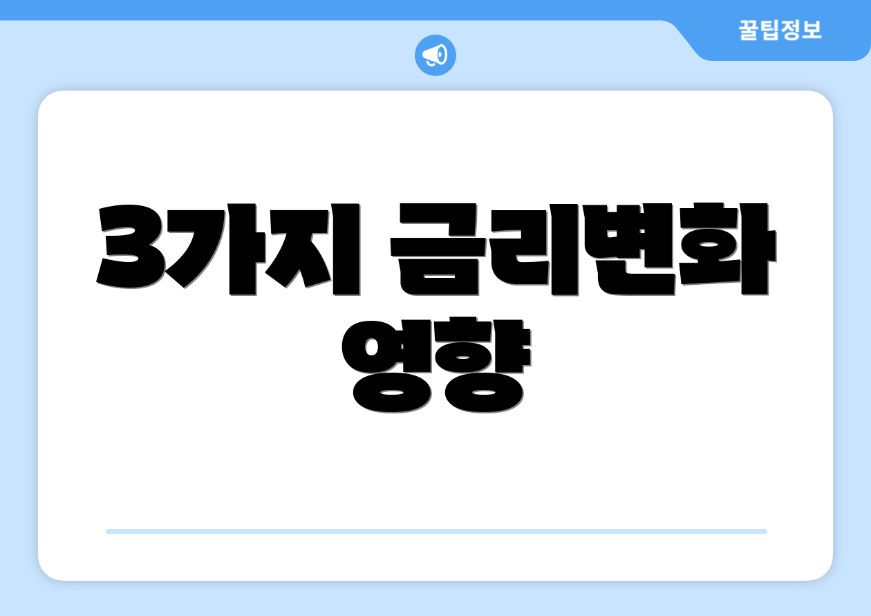 3가지 금리변화 영향