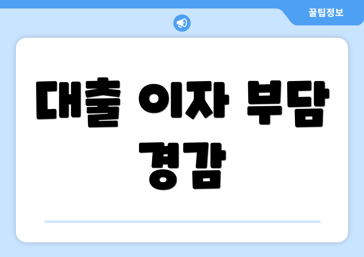 대출 이자 부담 경감