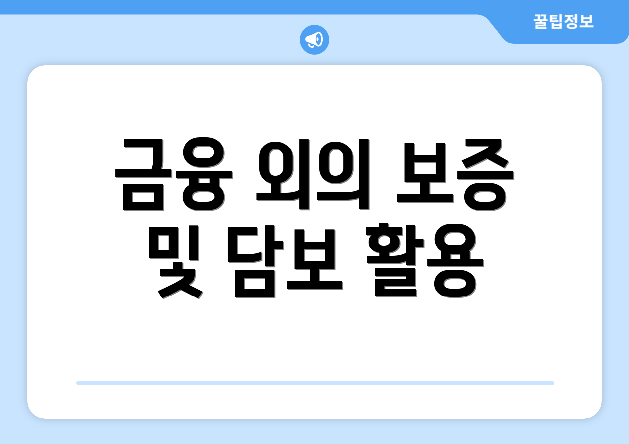 금융 외의 보증 및 담보 활용
