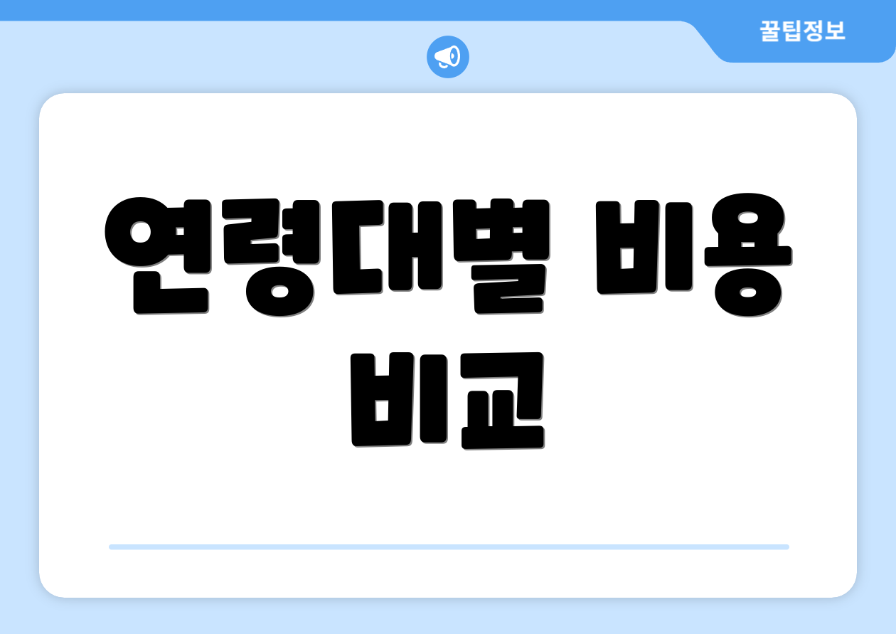 연령대별 비용 비교