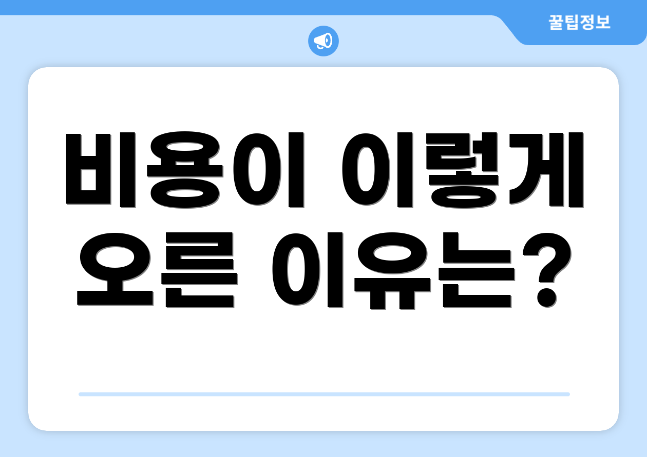 비용이 이렇게 오른 이유는?