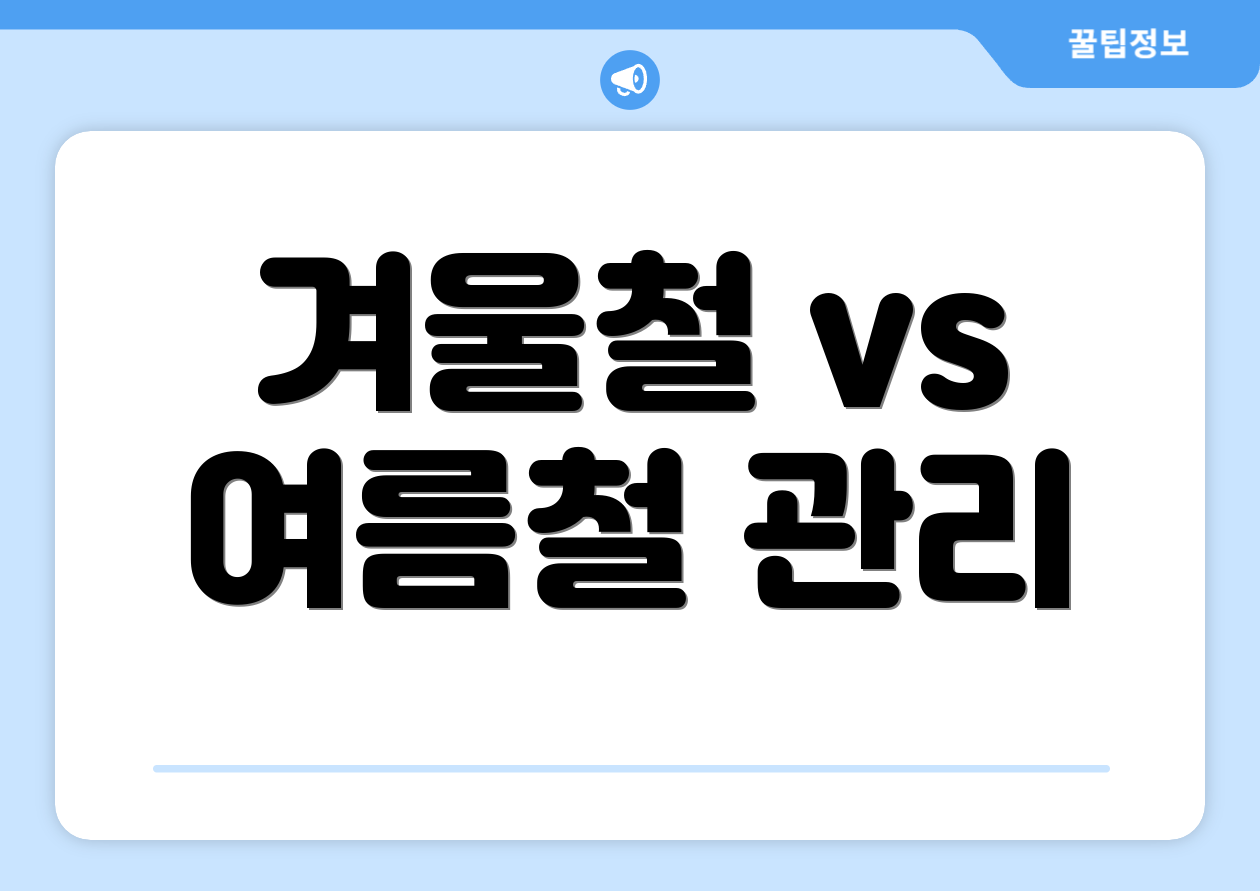 겨울철 vs 여름철 관리