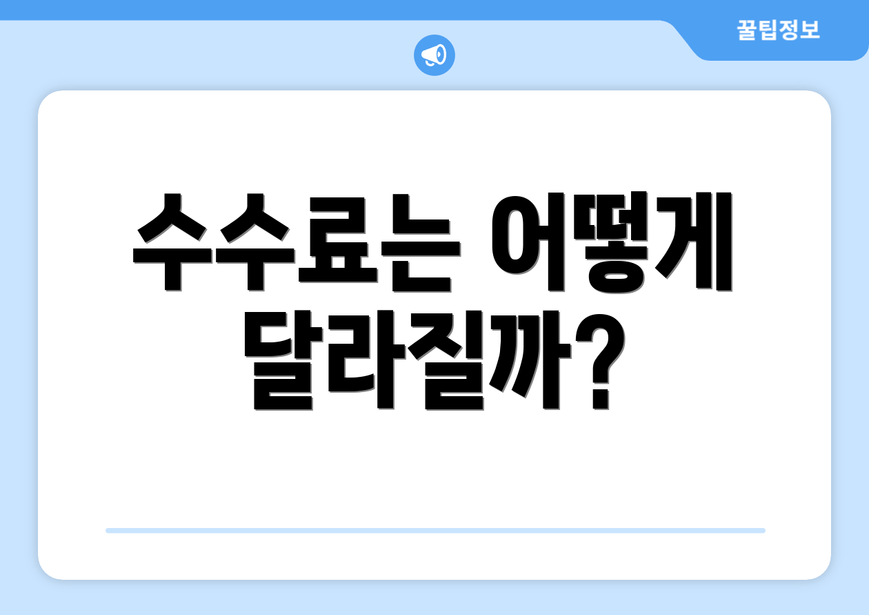 수수료는 어떻게 달라질까?