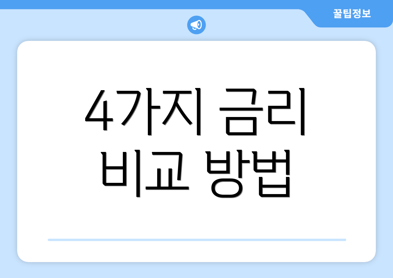 4가지 금리 비교 방법