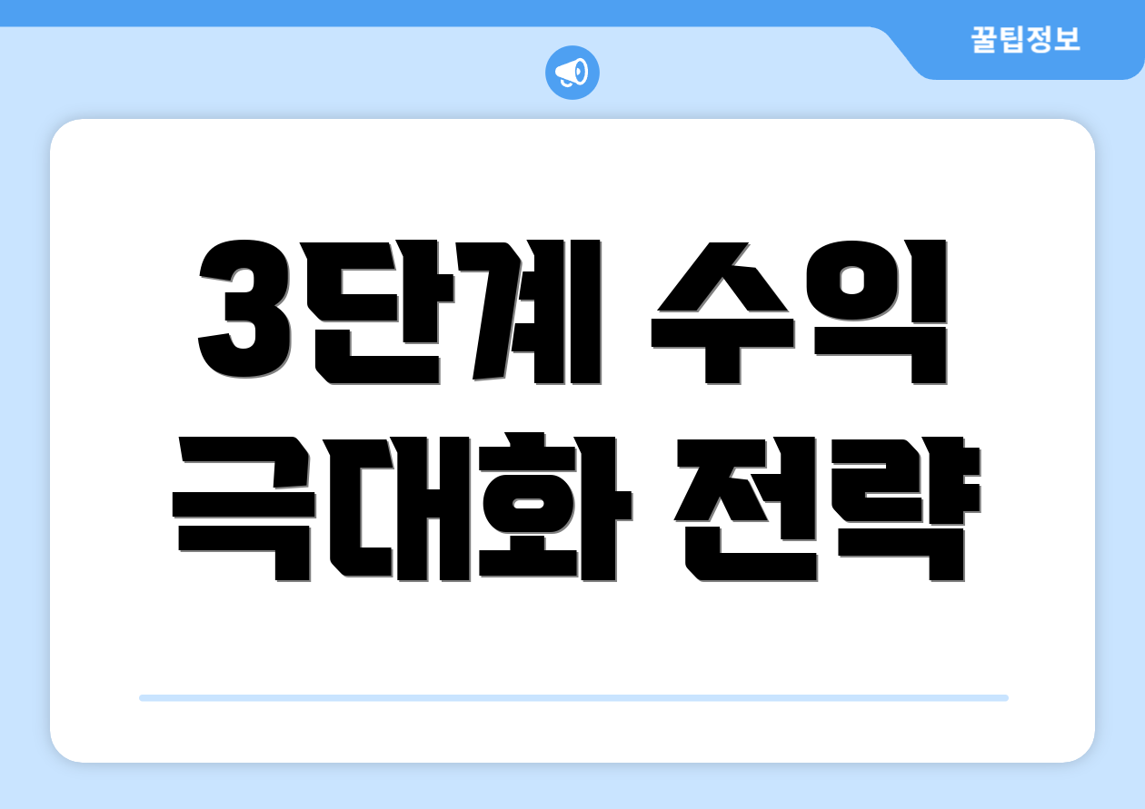 3단계 수익 극대화 전략