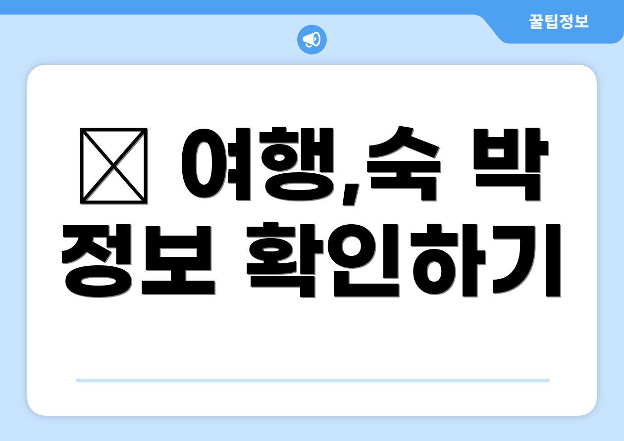 ✈ 여행,숙 박 정보 확인하기