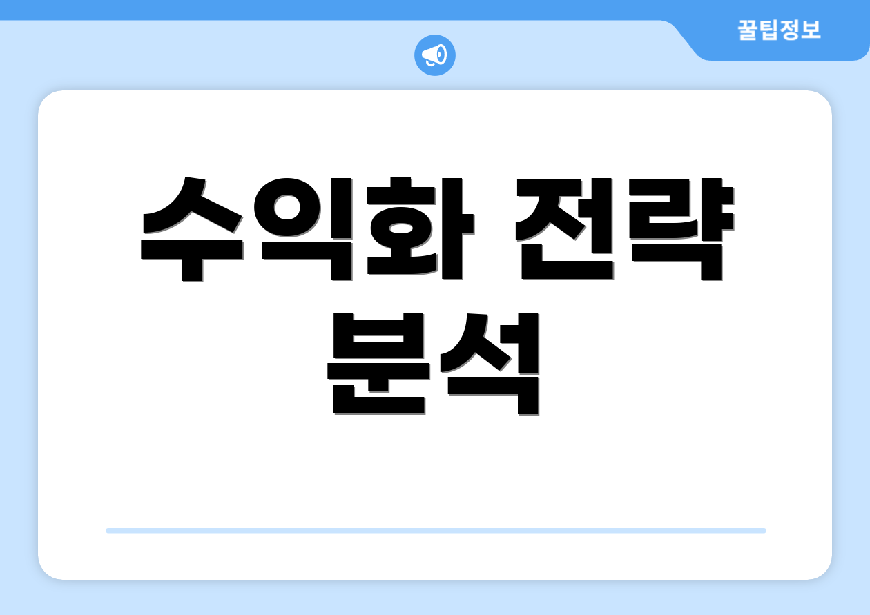 수익화 전략 분석