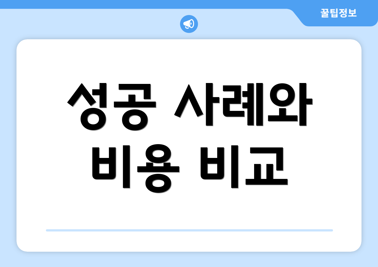 성공 사례와 비용 비교