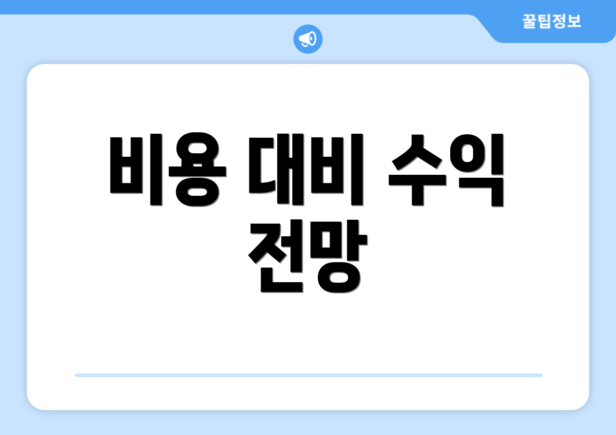 비용 대비 수익 전망