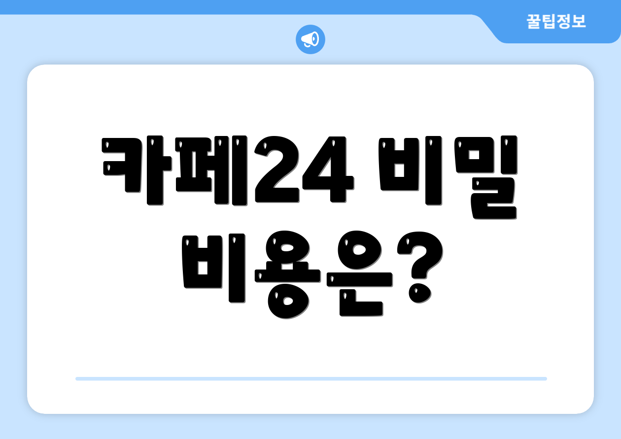 카페24 비밀 비용은?
