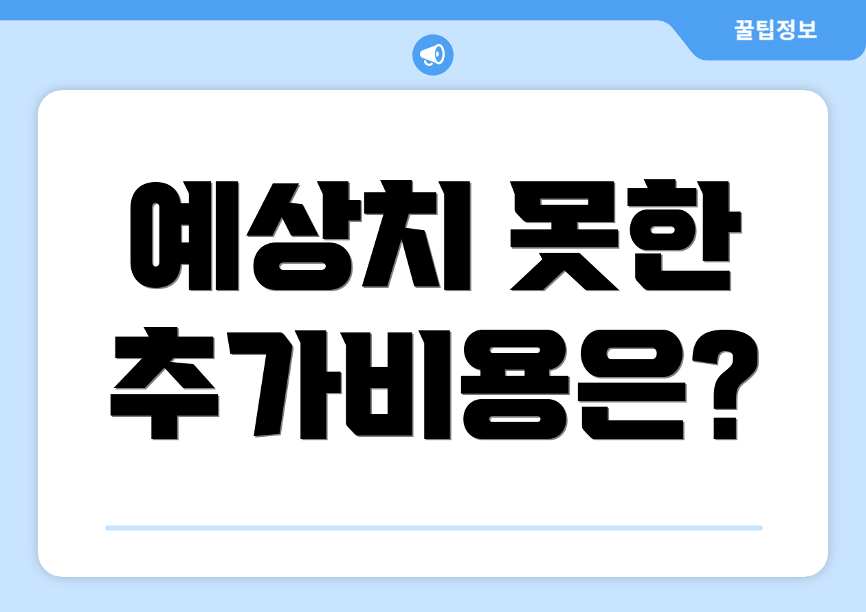 예상치 못한 추가비용은?