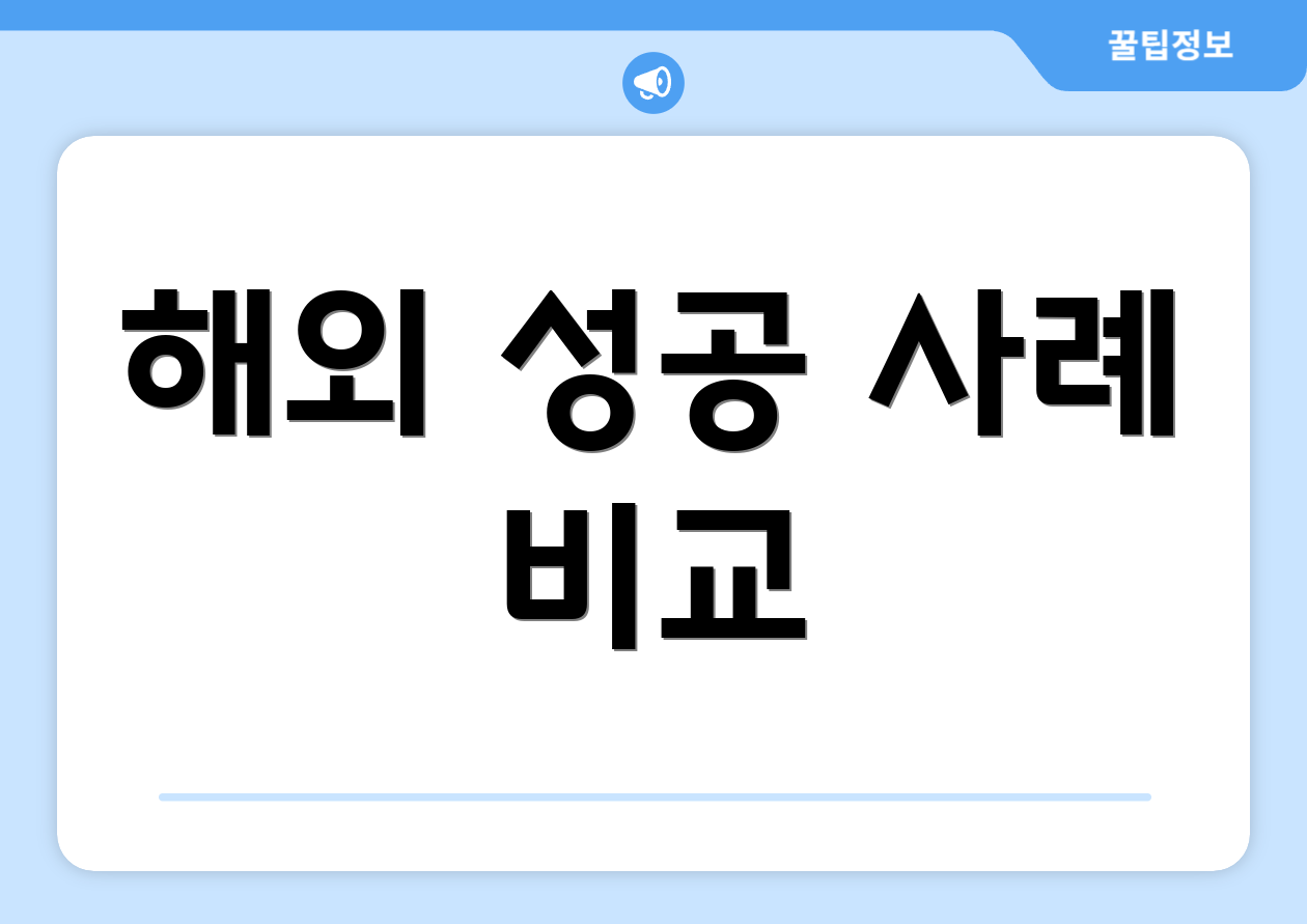 해외 성공 사례 비교