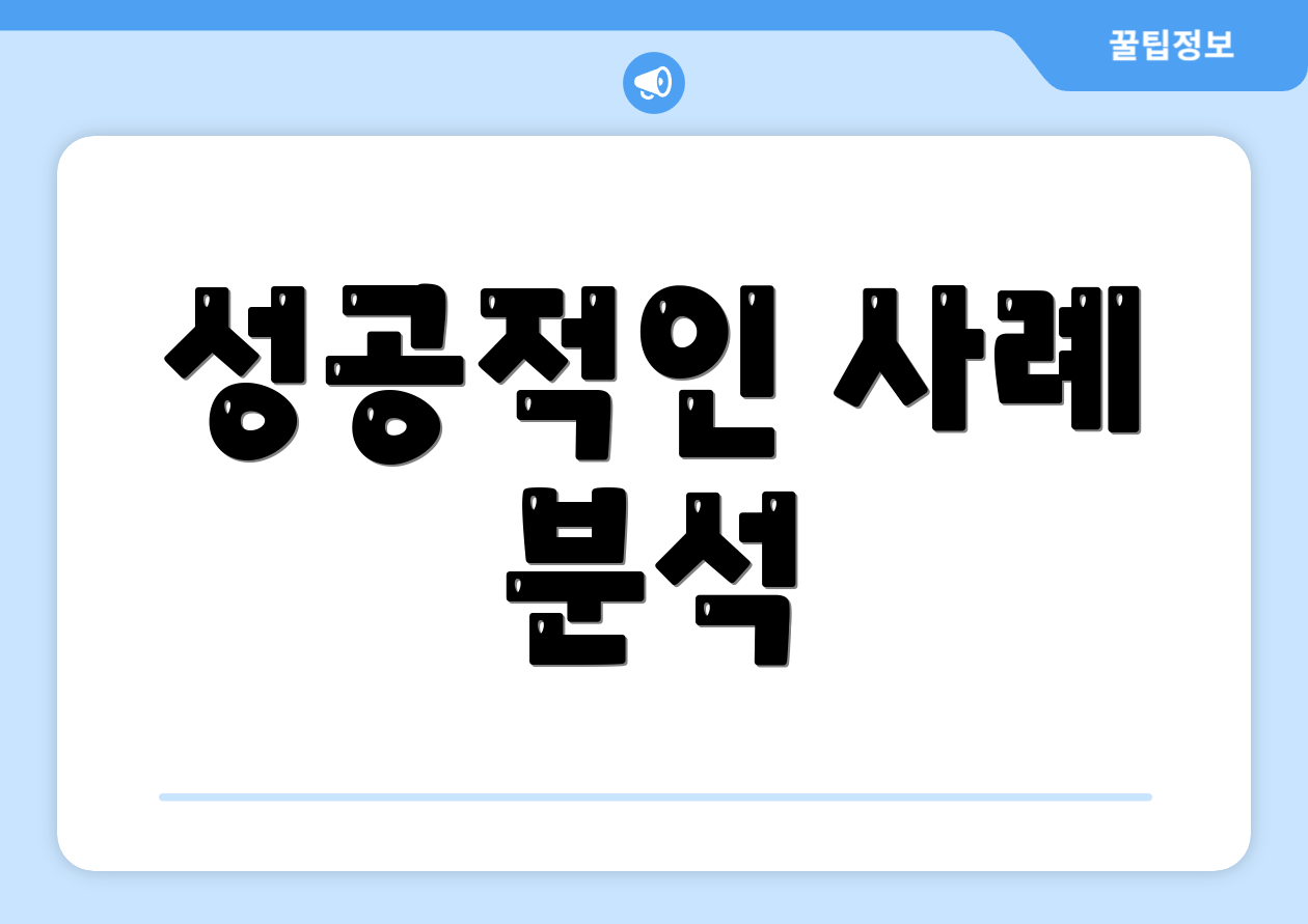 성공적인 사례 분석