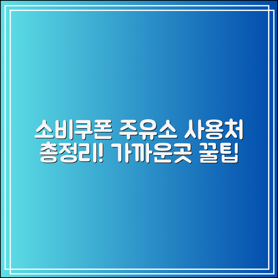 소비쿠폰 주유소 사용처 총정리｜가장 가까운 곳 찾는 꿀팁