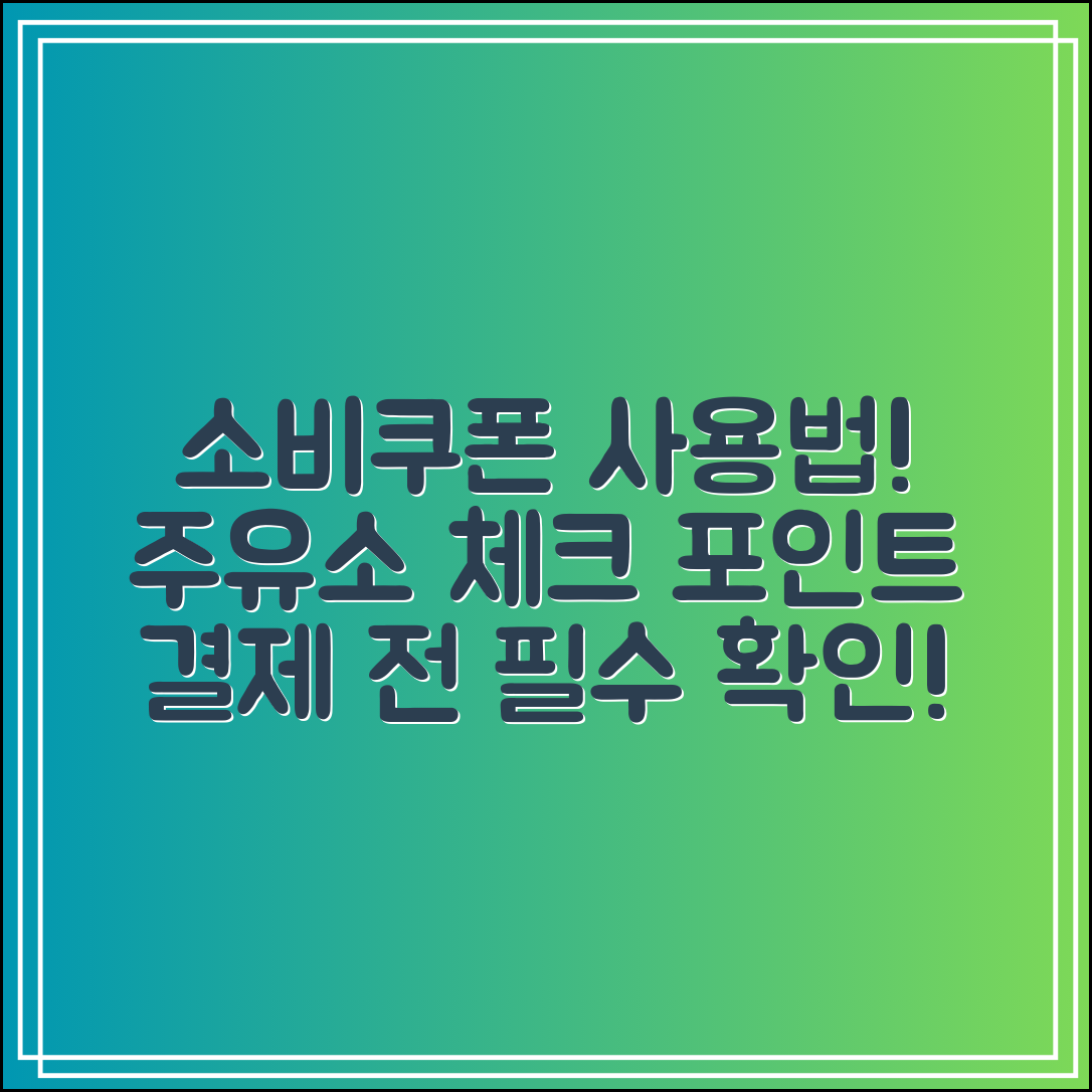 소비쿠폰 주유소 사용하려면?｜결제 전 꼭 체크할 사항