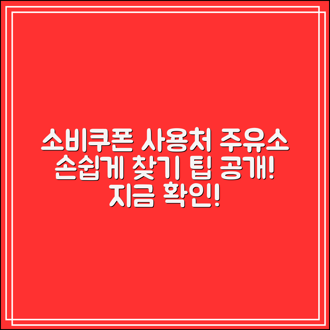 소비쿠폰 사용처 주유소 검색 없이 찾는 팁